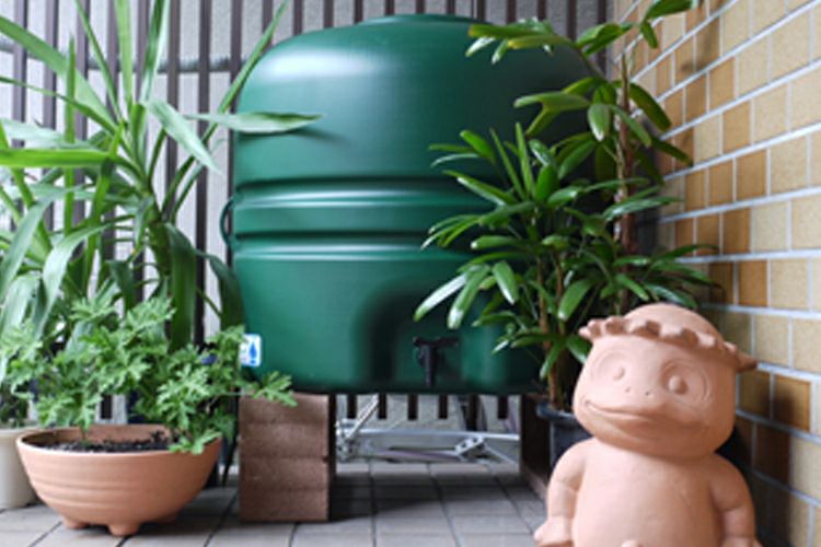 雨水タンク】コダマ樹脂工業製 ホームダムミニ110リットル グリーン 丸 