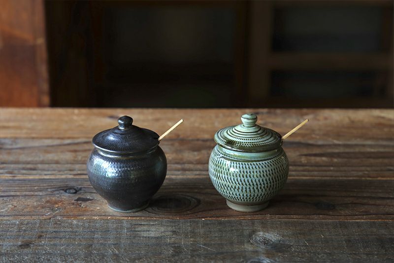 茶道具　備前　種壺　明治 ゴマ垂れ　名入り　竹ヘラ横縞　口広壺 茶道具 備前 種壺 明治 ゴマ垂れ 名入り 竹ヘラ横縞 口広壺 【公式通販】