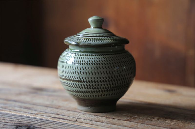 茶道具　備前　種壺　明治 ゴマ垂れ　名入り　竹ヘラ横縞　口広壺 茶道具 備前 種壺 明治 ゴマ垂れ 名入り 竹ヘラ横縞 口広壺 【公式通販】